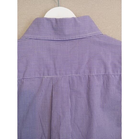 Southern Marsh Shirt Men Size 1 Purple Micro Check Wrinkle Free Button Down Logo - Picture 8 of 13